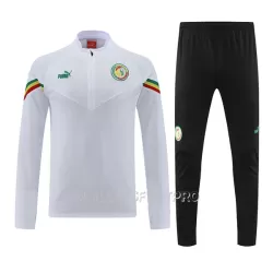 Sénégal Sweat d'Entraînement Homme 22-23 Quart-Zip Blanche Sénégal Sweat d'Entraînement Homme 22-23 Quart-Zip Blanche