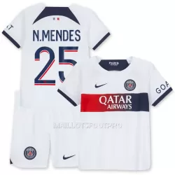 Maillot Paris Saint-Germain N.Mendes 25 Enfant Extérieur 2023-24