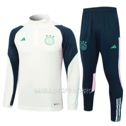 Ajax Amsterdam Ensemble Sweat d'Entraînement Homme 2023-24 Quart-Zip Blanche Ajax Amsterdam Ensemble Sweat d'Entraînement Homme 2023-24 Quart-Zip Blanche