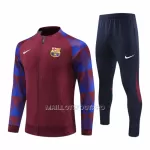 FC Barcelone Ensemble Vestes d'Entraînement Homme 2023-24 Quart-Zip Rouge