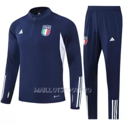Italie Ensemble Sweat d'Entraînement Homme 2023-24 Quart-Zip Navy Italie Ensemble Sweat d'Entraînement Homme 2023-24 Quart-Zip Navy
