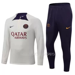 Paris Saint-Germain Ensemble Sweat d'Entraînement Homme 2023-24 Quart-Zip Blanche Paris Saint-Germain Ensemble Sweat d'Entraînement Homme 2023-24 Quart-Zip Blanche