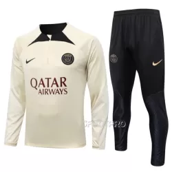 Paris Saint-Germain Ensemble Sweat d'Entraînement Homme 2023-24 Quart-Zip Crème Paris Saint-Germain Ensemble Sweat d'Entraînement Homme 2023-24 Quart-Zip Crème