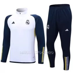 Real Madrid Ensemble Sweat d'Entraînement Homme 2023-24 Quart-Zip Blanche Real Madrid Ensemble Sweat d'Entraînement Homme 2023-24 Quart-Zip Blanche