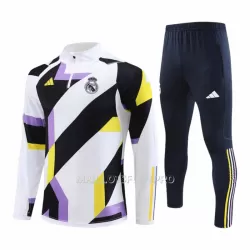 Real Madrid Ensemble Sweat d'Entraînement Homme 2023-24 Quart-Zip Blanche Noire Real Madrid Ensemble Sweat d'Entraînement Homme 2023-24 Quart-Zip Blanche Noire
