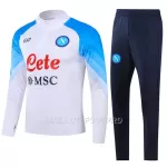 SSC Naples Ensemble Sweat d'Entraînement Homme 2023-24 Quart-Zip Blanche