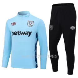 West Ham United Ensemble Sweat d'Entraînement Homme 2023-24 Quart-Zip Bleue West Ham United Ensemble Sweat d'Entraînement Homme 2023-24 Quart-Zip Bleue