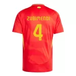 Maillot Espagne Martin Zubimendi 4 Homme Domicile Euro 2024