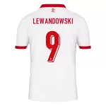 Maillot Pologne Lewandowski 9 Homme Domicile Euro 2024