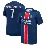 Maillot Paris Saint-Germain Kvaratskhelia 7 Homme Domicile 2024-25