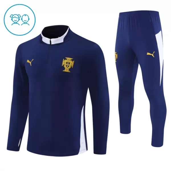 Portugal Sweat d'Entraînement Enfant 2024-25 Quart-Zip Navy Portugal Sweat d'Entraînement Enfant 2024-25 Quart-Zip Navy