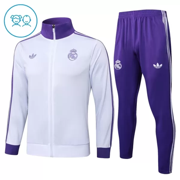Real Madrid Ensemble Vestes d'Entraînement Enfant 2024-25 Blanche Real Madrid Ensemble Vestes d'Entraînement Enfant 2024-25 Blanche
