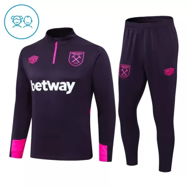 West Ham United Sweat d'Entraînement Enfant 2024-25 Quart-Zip West Ham United Sweat d'Entraînement Enfant 2024-25 Quart-Zip