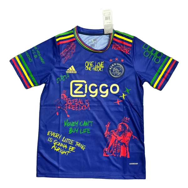 Maillot Ajax Amsterdam x Bob Marley Homme 2024-25 Bleue Maillot Ajax Amsterdam x Bob Marley Homme 2024-25 Bleue