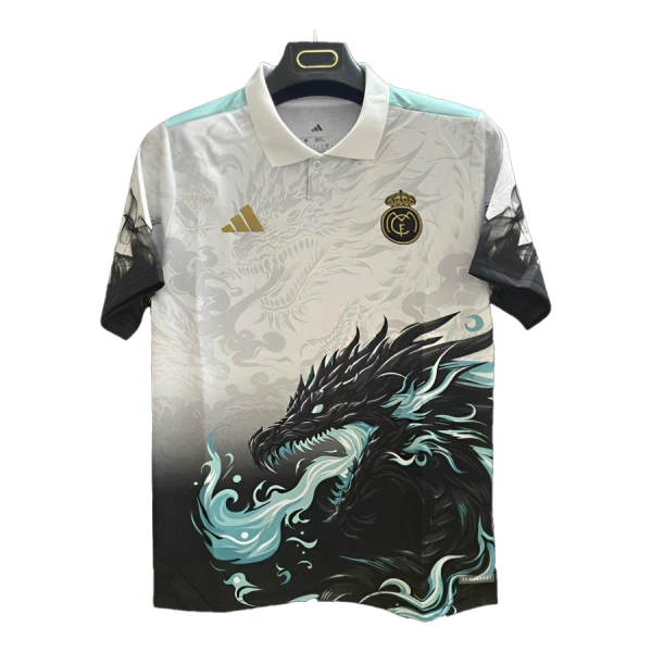 Maillot Real Madrid Dragon Homme 2025-26 Blanche Maillot Real Madrid Dragon Homme 2025-26 Blanche