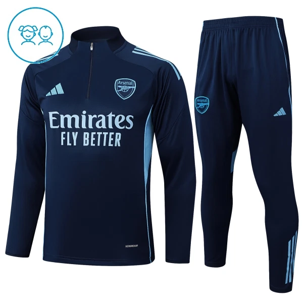 Arsenal Sweat d'Entraînement Enfant 2025-26 Quart-Zip Navy Arsenal Sweat d'Entraînement Enfant 2025-26 Quart-Zip Navy