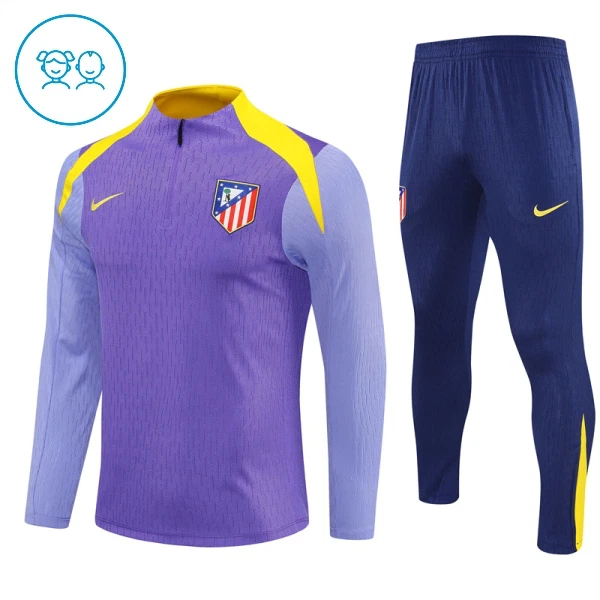 Atlético Madrid Sweat d'Entraînement Enfant 2025-26 Quart-Zip Violet Atlético Madrid Sweat d'Entraînement Enfant 2025-26 Quart-Zip Violet