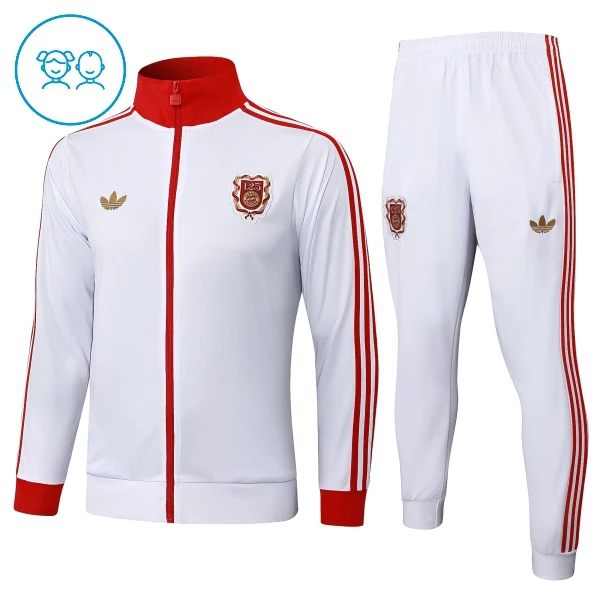 FC Bayern Munich Ensemble Vestes d'Entraînement Enfant 2024-25 Blanche FC Bayern Munich Ensemble Vestes d'Entraînement Enfant 2024-25 Blanche