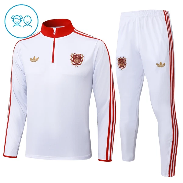 FC Bayern Munich Sweat d'Entraînement Enfant 2024-25 Quart-Zip Blanche FC Bayern Munich Sweat d'Entraînement Enfant 2024-25 Quart-Zip Blanche