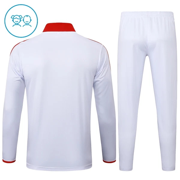FC Bayern Munich Sweat d'Entraînement Enfant 2024-25 Quart-Zip Blanche