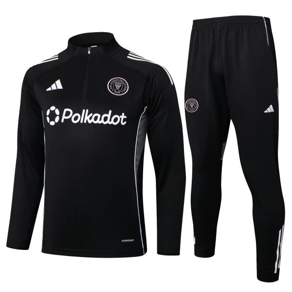 Inter Miami CF Sweat d'Entraînement Homme 2025-26 Quart-Zip Noire Inter Miami CF Sweat d'Entraînement Homme 2025-26 Quart-Zip Noire