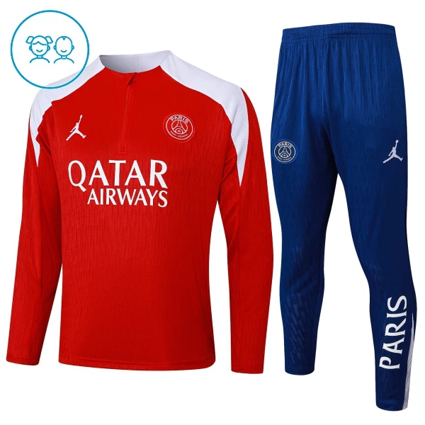 Paris Saint-Germain Sweat d'Entraînement Enfant 2025-26 Quart-Zip Rouge