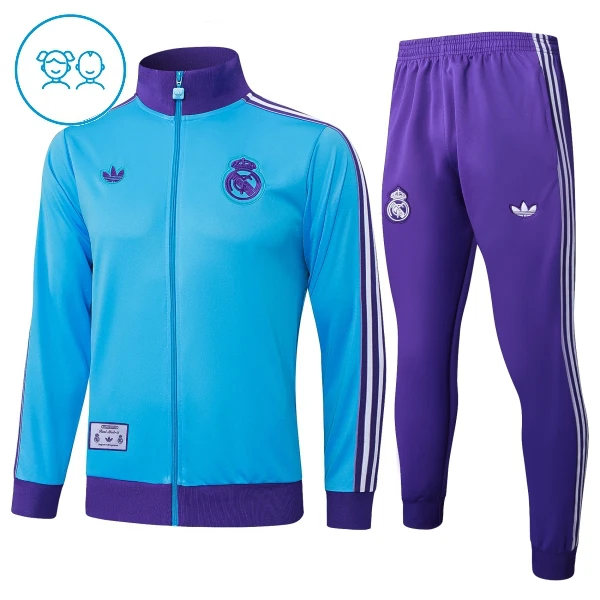 Real Madrid Ensemble Vestes d'Entraînement Enfant 2025-26 Bleue