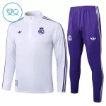 Real Madrid Sweat d'Entraînement Enfant 2025-26 Quart-Zip Blanche