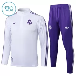 Real Madrid Sweat d'Entraînement Enfant 2025-26 Quart-Zip Blanche Real Madrid Sweat d'Entraînement Enfant 2025-26 Quart-Zip Blanche