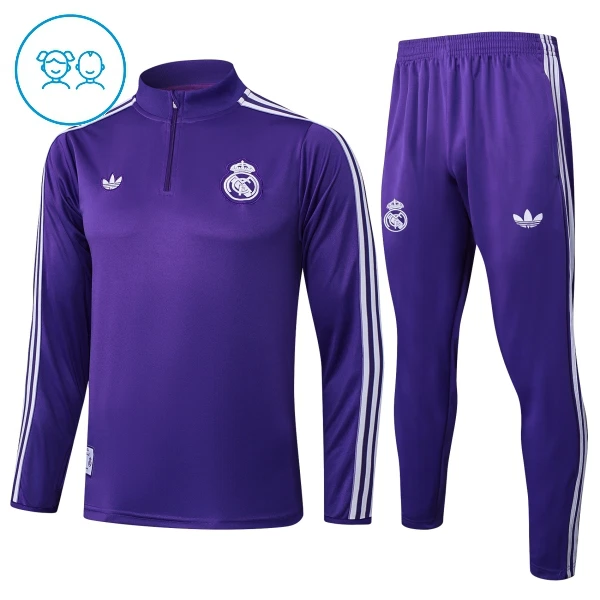 Real Madrid Sweat d'Entraînement Enfant 2025-26 Quart-Zip Violet