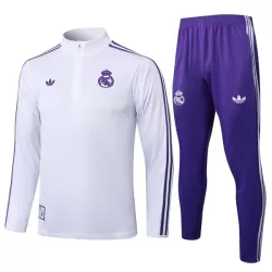 Real Madrid Sweat d'Entraînement Homme 2025-26 Quart-Zip Blanche Real Madrid Sweat d'Entraînement Homme 2025-26 Quart-Zip Blanche