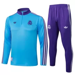 Real Madrid Sweat d'Entraînement Homme 2025-26 Quart-Zip Bleue Real Madrid Sweat d'Entraînement Homme 2025-26 Quart-Zip Bleue