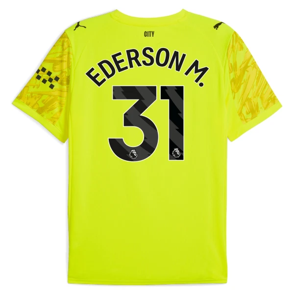 Maillot Gardien Manchester City Ederson M. 31 Homme 2025-26 Jaune Maillot Gardien Manchester City Ederson M. 31 Homme 2025-26 Jaune