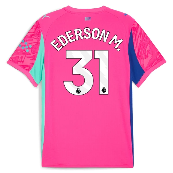 Maillot Gardien Manchester City Ederson M. 31 Homme 2025-26 Rose Maillot Gardien Manchester City Ederson M. 31 Homme 2025-26 Rose