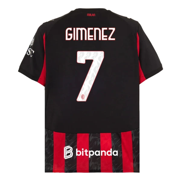 Maillot AC Milan Gimenez 7 Homme Domicile 2025-26 Maillot AC Milan Gimenez 7 Homme Domicile 2025-26