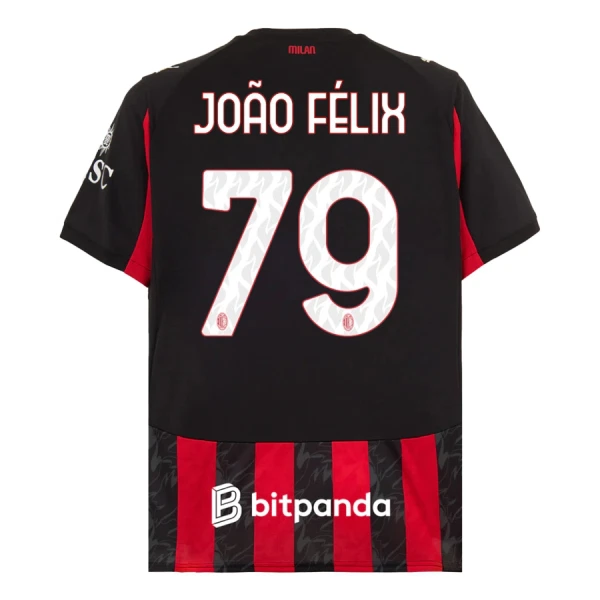 Maillot AC Milan João Félix 79 Homme Domicile 2025-26 Maillot AC Milan João Félix 79 Homme Domicile 2025-26