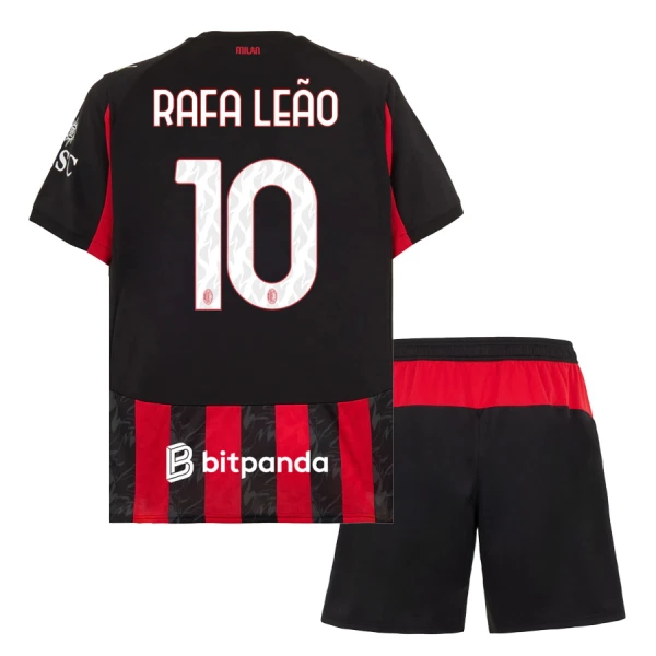 Maillot AC Milan Rafael Leao 10 Enfant Domicile 2025-26 Maillot AC Milan Rafael Leao 10 Enfant Domicile 2025-26