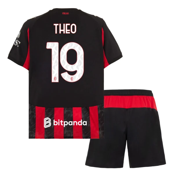 Maillot AC Milan Theo 19 Enfant Domicile 2025-26 Maillot AC Milan Theo 19 Enfant Domicile 2025-26