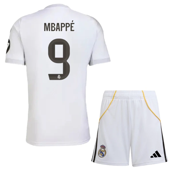 Maillot Real Madrid Mbappé 9 Enfant Domicile 2025-26 Maillot Real Madrid Mbappé 9 Enfant Domicile 2025-26