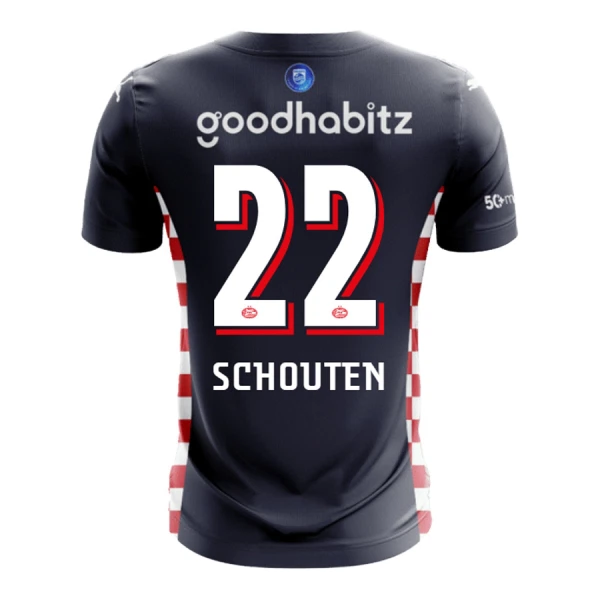 Maillot PSV Eindhoven Schouten 22 Homme Extérieur 2025-26 Maillot PSV Eindhoven Schouten 22 Homme Extérieur 2025-26