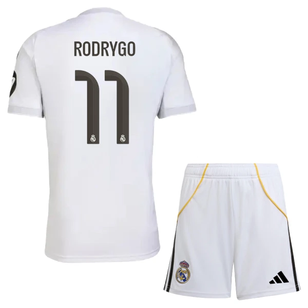 Maillot Real Madrid Rodrygo 11 Enfant Domicile 2025-26 Maillot Real Madrid Rodrygo 11 Enfant Domicile 2025-26