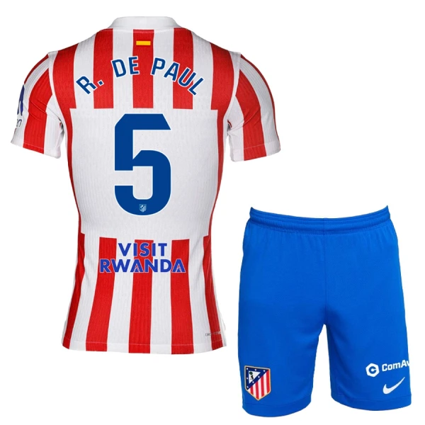 Maillot Atlético Madrid R. De Paul 5 Enfant Domicile 2025-26 Maillot Atlético Madrid R. De Paul 5 Enfant Domicile 2025-26