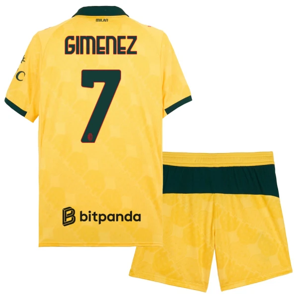 Maillot AC Milan Gimenez 7 Enfant Third 2025-26 Maillot AC Milan Gimenez 7 Enfant Third 2025-26