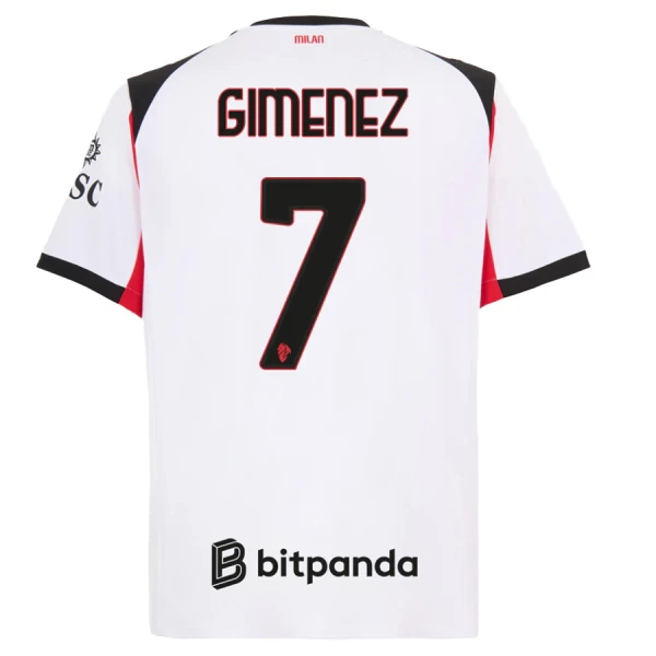 Maillot AC Milan Gimenez 7 Homme Extérieur 2025-26 Maillot AC Milan Gimenez 7 Homme Extérieur 2025-26