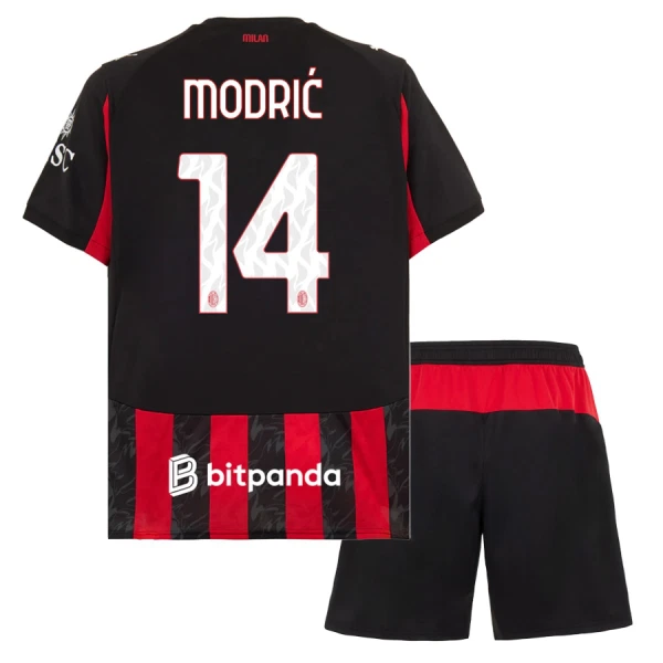 Maillot AC Milan Modrić 14 Enfant Domicile 2025-26 Maillot AC Milan Modrić 14 Enfant Domicile 2025-26