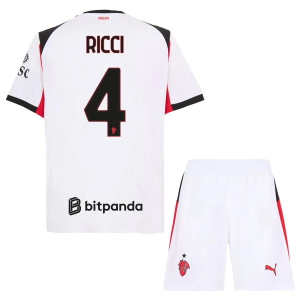 Maillot AC Milan Ricci 4 Enfant Extérieur 2025-26 Maillot AC Milan Ricci 4 Enfant Extérieur 2025-26