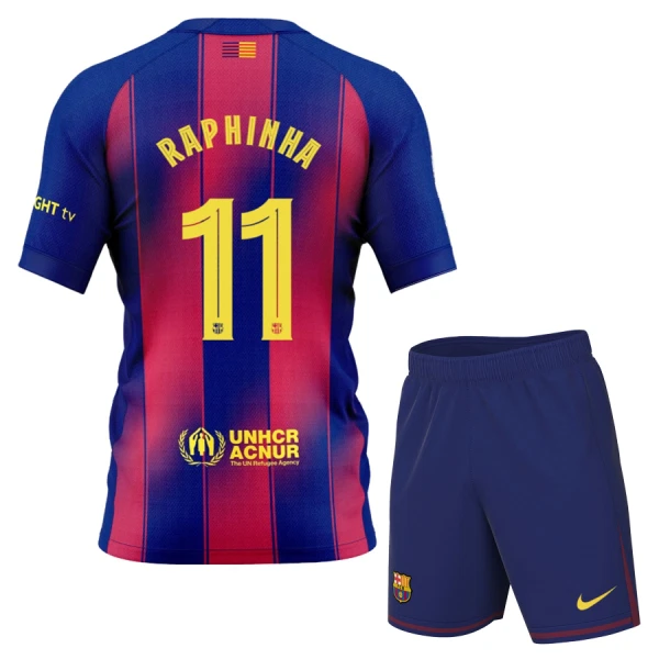 Maillot FC Barcelone Raphinha 11 Enfant Domicile 2025-26 Maillot FC Barcelone Raphinha 11 Enfant Domicile 2025-26