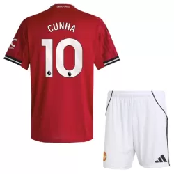 Maillot Manchester United Cunha 10 Enfant Domicile 2025-26 Maillot Manchester United Cunha 10 Enfant Domicile 2025-26