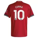 Maillot Manchester United Cunha 10 Homme Domicile 2025-26