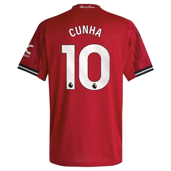 Maillot Manchester United Cunha 10 Homme Domicile 2025-26 Maillot Manchester United Cunha 10 Homme Domicile 2025-26